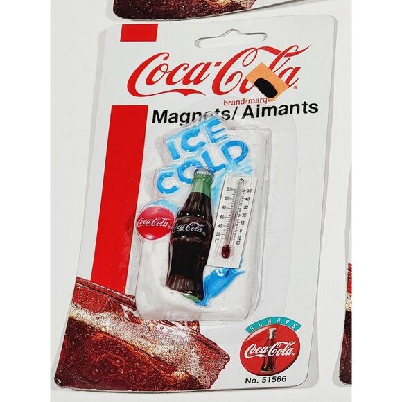 4 Vintage Coca Cola Button Fridge "Ice Code" Themostate Magnet NOS 1995 No.51566 - Picture 9 of 12
